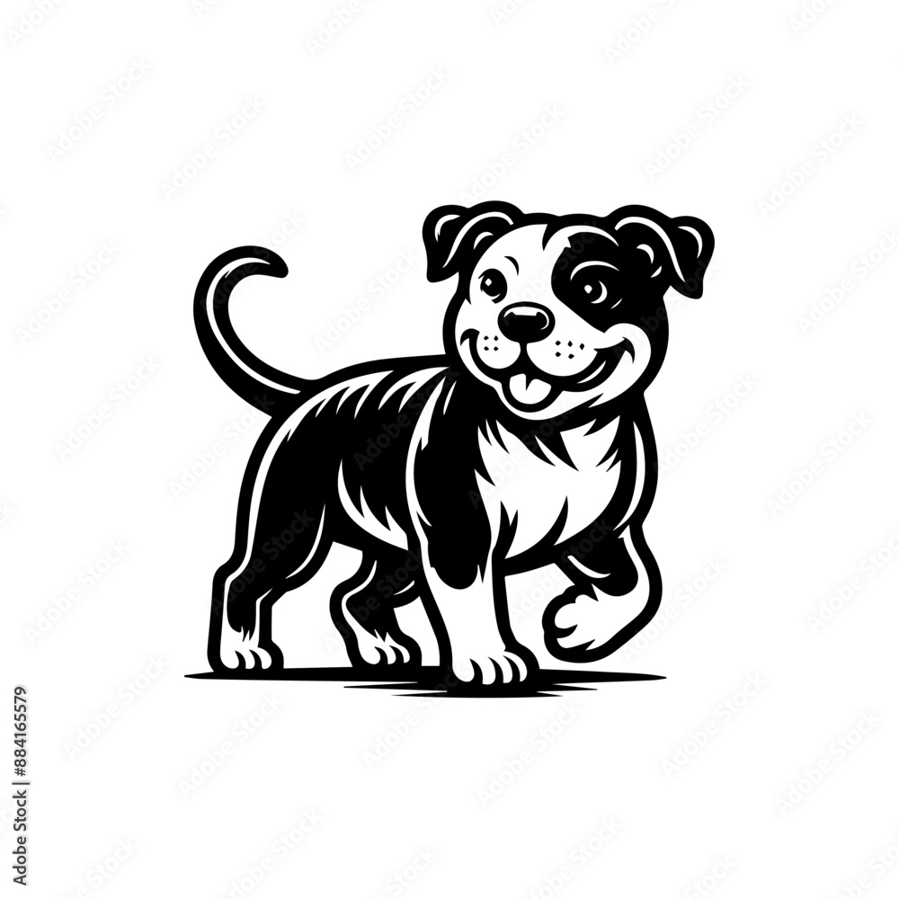 Fototapeta premium cute pitbull dog logo design