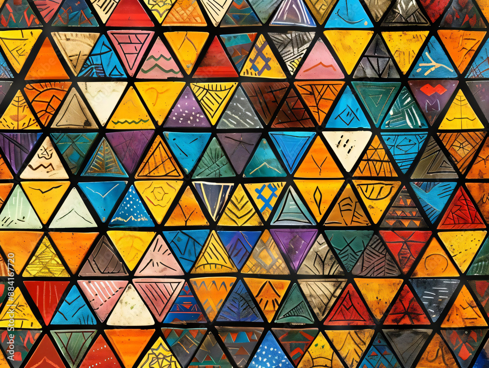Fototapeta premium Geometric and Abstract Pattern with Bold Colors