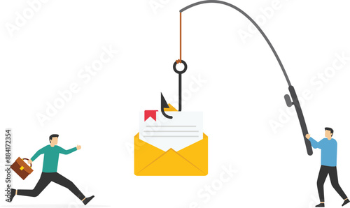 data phishing hacking online scam concept, with envelope hook vector illustration design.

