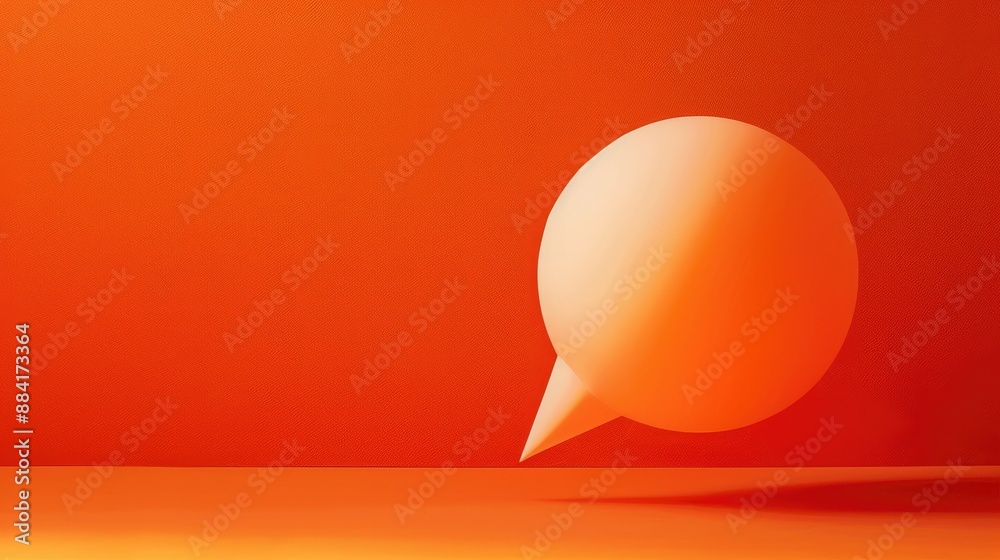Speech bubble on orange surface Speech bubble on orange surface