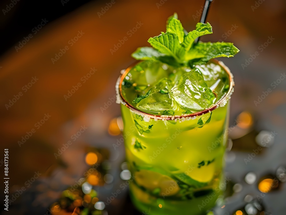 Vibrant Green Mint Leaves Dancing in Harmony Vibrant Green Mint Leaves Dancing in Harmony