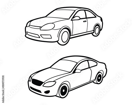 Car line art vector