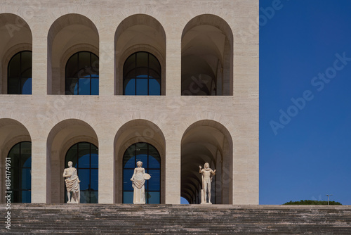 Palazzo della Civiltà Italiana (Palace of Italian Civilization) at EUR in Rome, example of the rationalist architecture of the first half of the 20th century