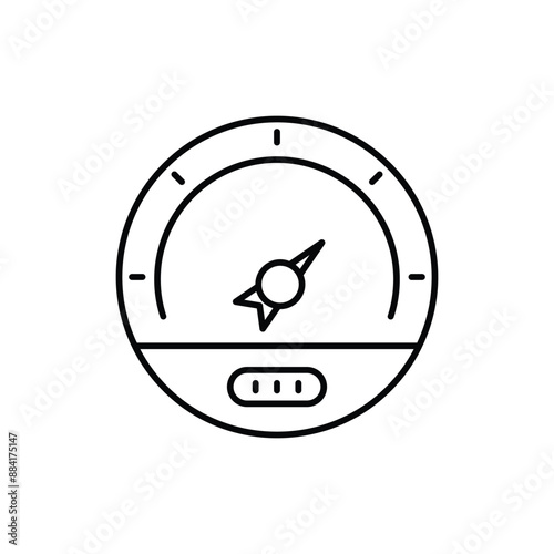 speedo meter line icon with white background vector stock illustration