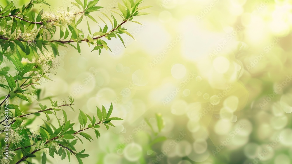Obraz premium Springtime Botanical Background with Abstract Filter and Copy Space