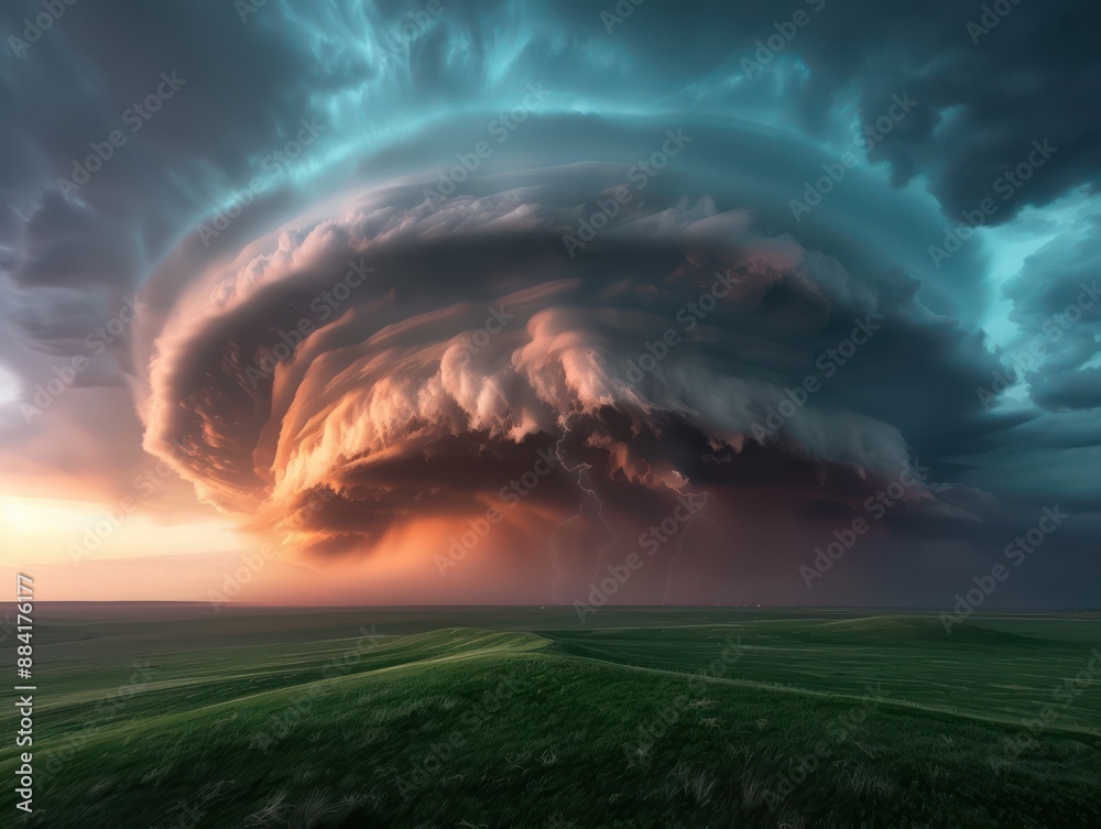 Powerful Supercell Thunderstorm A Stunning Display of Nature's Fury ...
