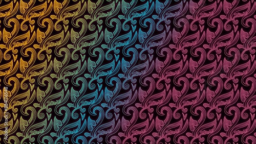 Seamless pattern background design with ornament motifs, batik decoration, wallpaper, template 