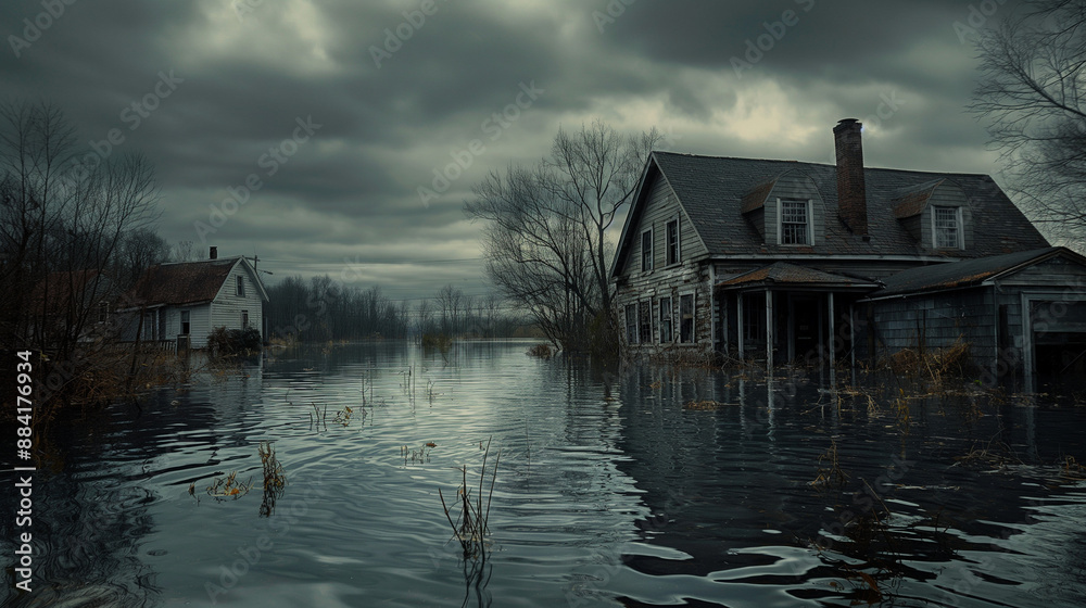 Fototapeta premium flooded city due to flood Отправить отзыв Боковые панели История Сохраненные