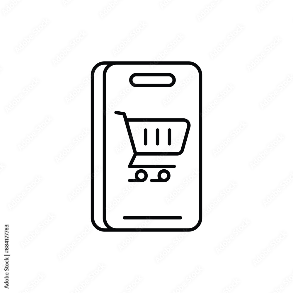 online shop line icon with white background vector stock illustration online shop line icon with white background vector stock illustration
