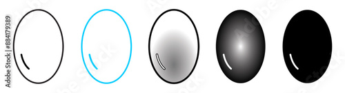 Egg line icon set. eggshell line icon. boiled eggs icon for UI designs.