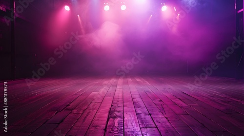 Stage spotlight dynamic purple and pink, suitable for fitness applications, studios, warm hardwood floors