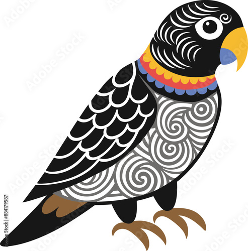 A beautiful bird rainbow lorikeet. Art & Illustration.
