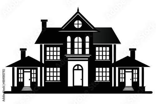 Home silhouette, houses black icons isolated on white background. Vector illustration.