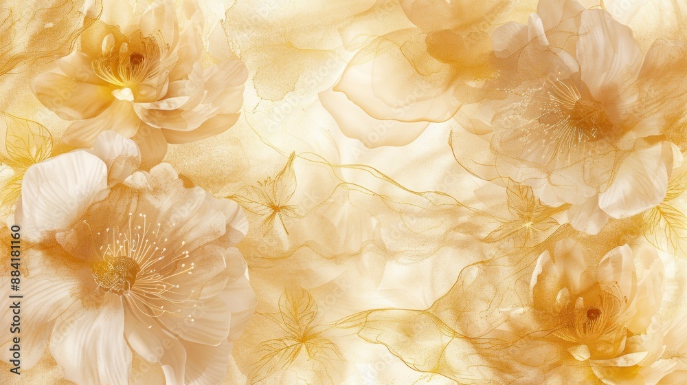 Golden Floral Abstract Golden Floral Abstract