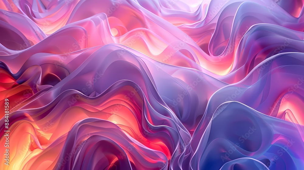 Fototapeta premium Generative AI Abstract 3D Geometric Background Texture in Soft Tones