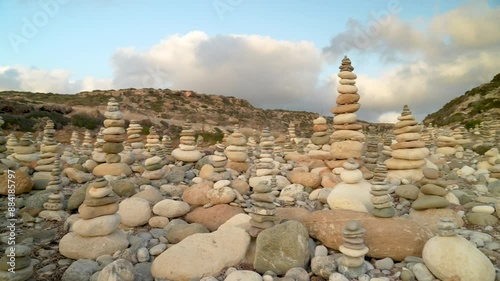 Balance stone balance tower timelapse