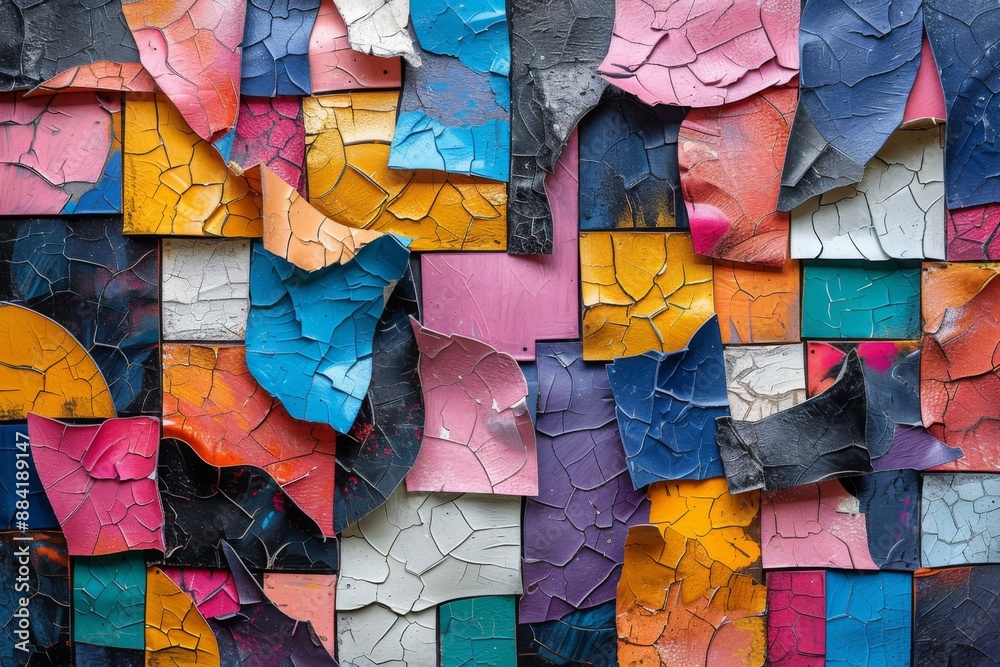 Abstract Wall of Cracked Paint Abstract Wall of Cracked Paint