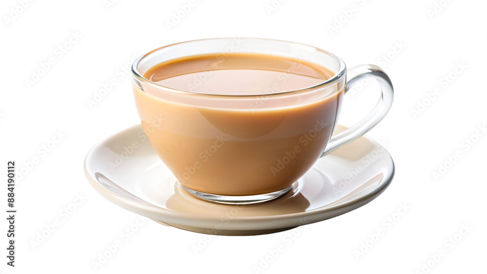 Cup of Milk Tea on Saucer Cup of Milk Tea on Saucer