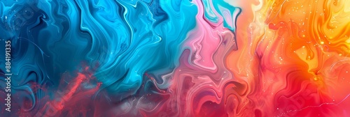 Vibrant abstract gradient swirl with multicolored bright hues, providing a vivid and dynamic background.