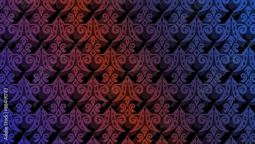 Seamless pattern background design with ornament motifs, batik decoration, wallpaper, template 