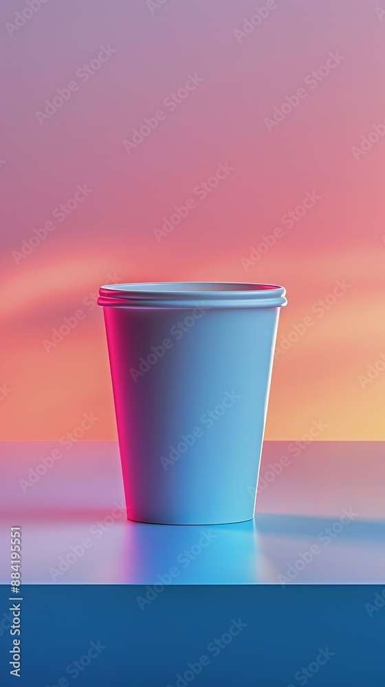 A white cup is sitting on a table A white cup is sitting on a table