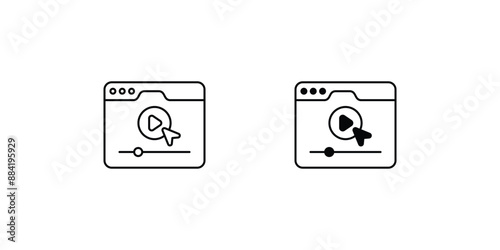 video marketing set icon with white background vector stock illustration