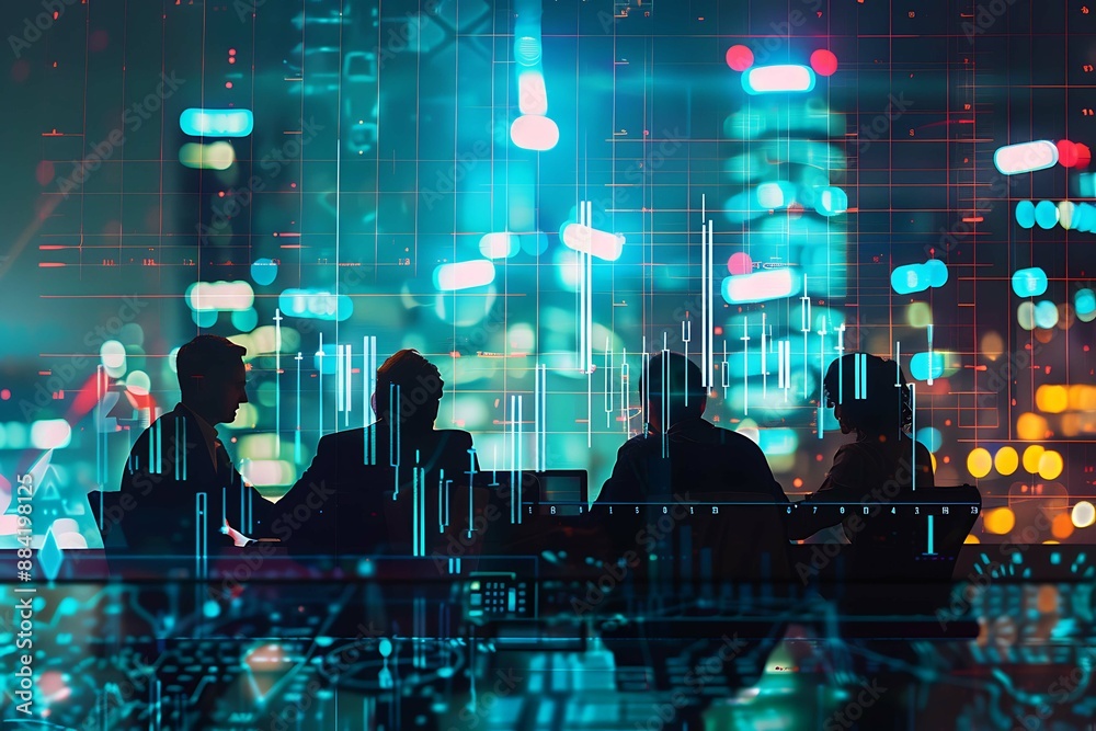 A team of professionals collaborating on a financial project, actively discussing strategies and solutions. A team of professionals collaborating on a financial project, actively discussing strategies and solutions.