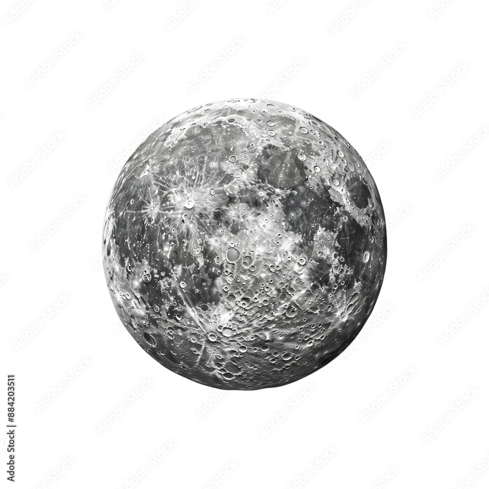 Close up shot of the moon with transparency background Close up shot of the moon with transparency background