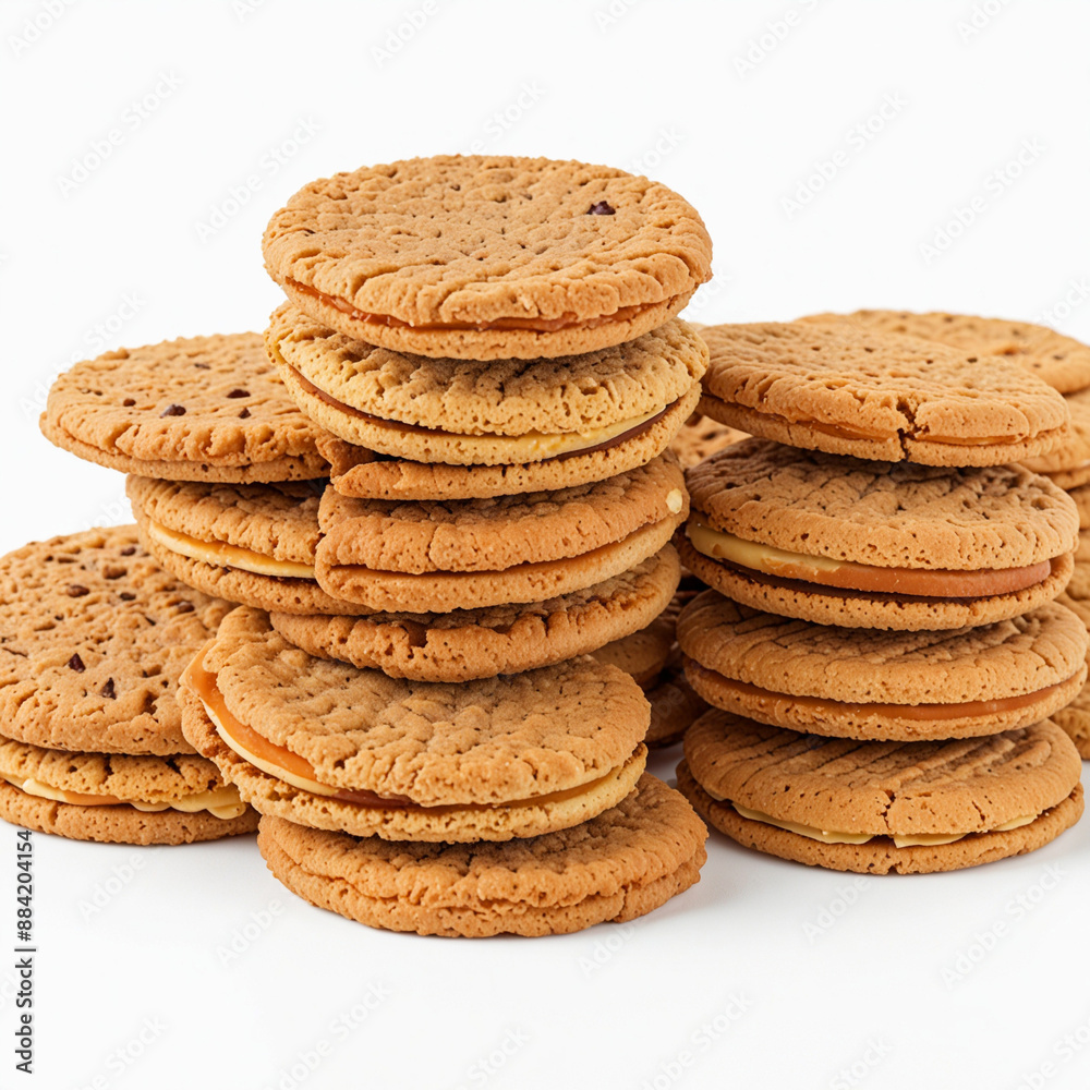 Pile of sandwich cookies, isolated on white background Pile of sandwich cookies, isolated on white background