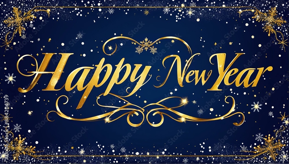 Greeting card with calligraphy lettering Happy New Year Greeting card with calligraphy lettering Happy New Year