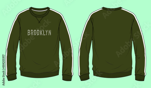 mens terry fleeces sports sweatshirt fashion illustration flat sketch vector.