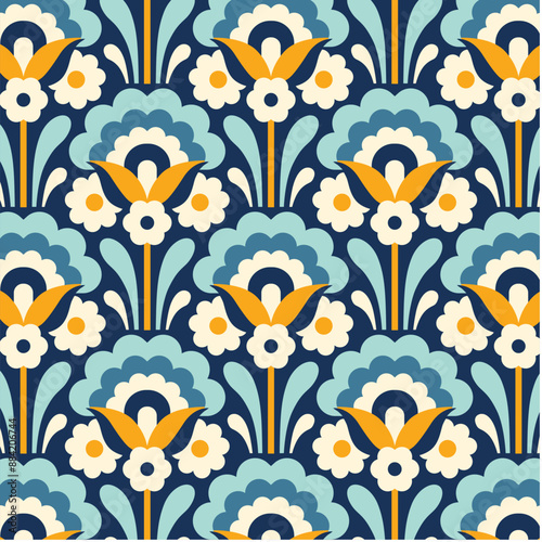 Blue Modern Arch Designs in Fabric, Wallpaper and Textures