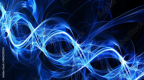 Electric Blue Surge: Abstract Light Flow