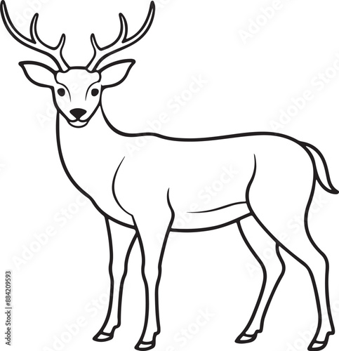 Deer sketch hand drawn doodle style hunting. Vector illustration desing