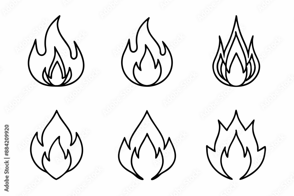 fire line icon, fire line art vector set
fire line icon, fire line art vector set