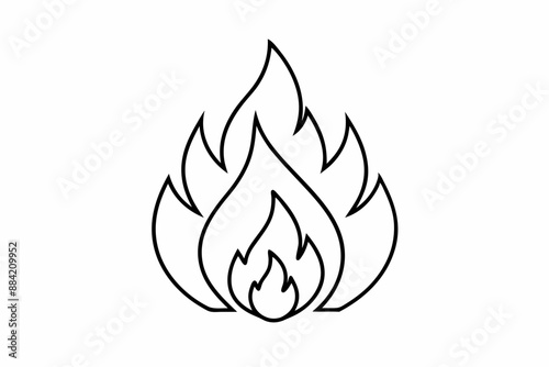 fire line icon, fire line art vector	set
