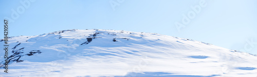 Cuadro en lienzo Landscape, nature and snow in winter or environment with sunshine, blue sky and earth