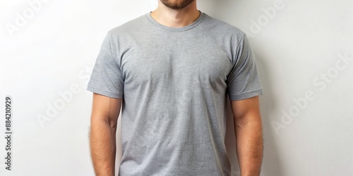 Heather Grey Solid Basic T-Shirt for Men - Unbranded Casual Apparel photo