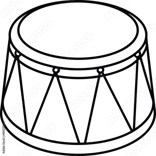 Vector illustration of silhouette the drum set on white background