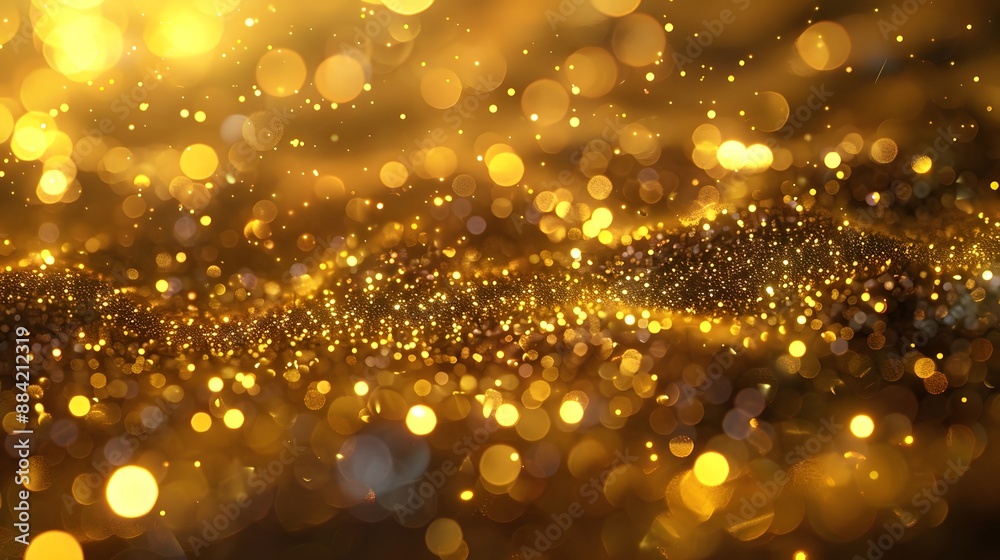 Gold texture background with yellow luxury shiny shine glitter sparkle of bright light reflection pattern golden surface. 