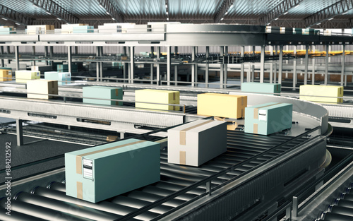 Warehouse conveyor. Automat...