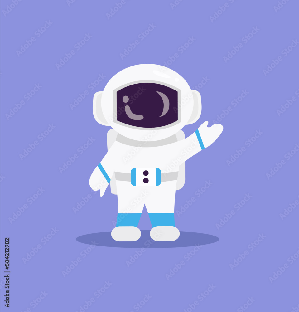 Icon of a cute astronaut on a blue background. Icon of a cute astronaut on a blue background.