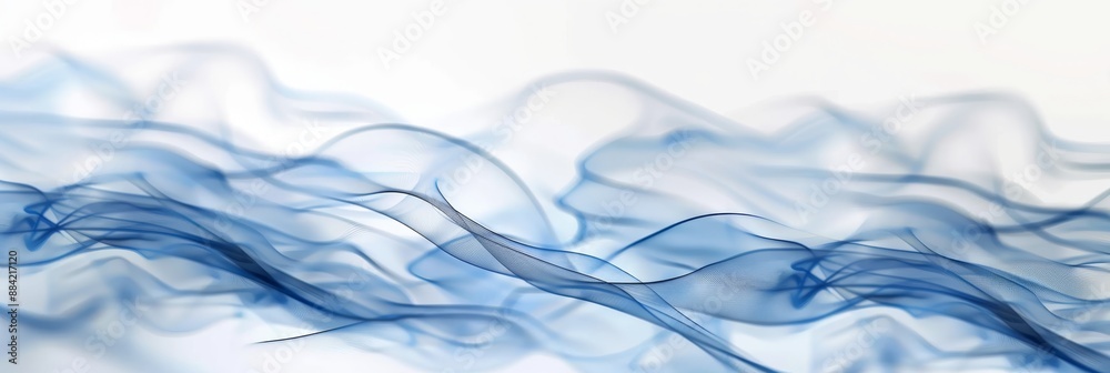 Fototapeta premium Abstract artwork featuring flowing blue waves. Ideal for backgrounds, web designs, and artistic projects.