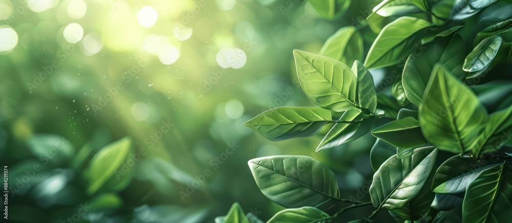 Fototapeta premium Sunlight Filtering Through Green Leaves