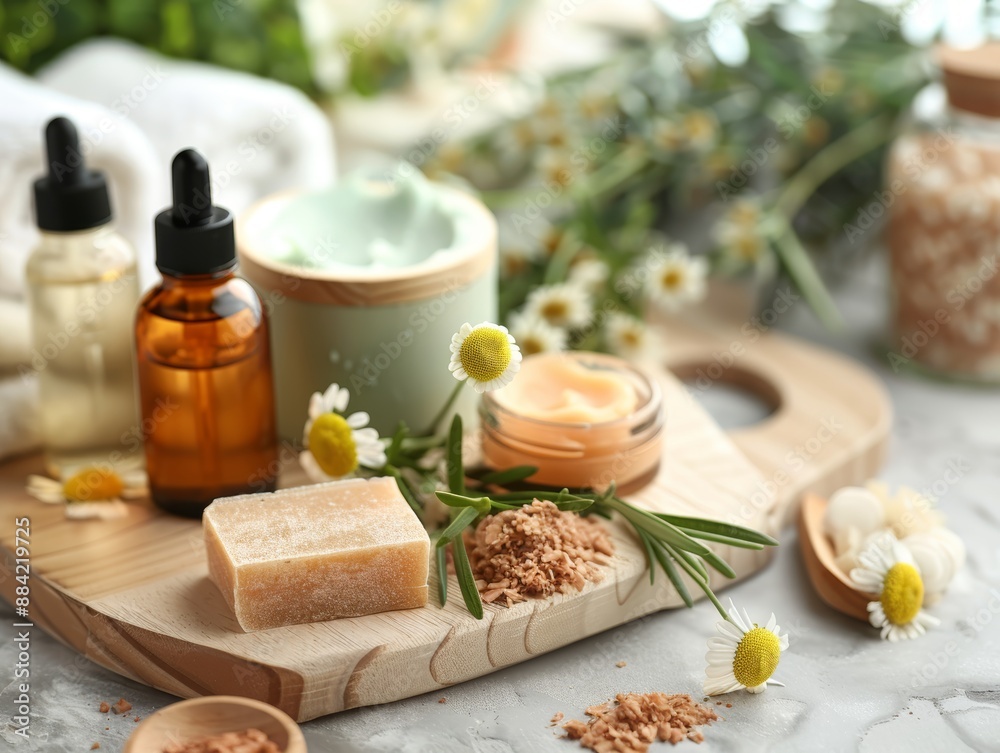 Close-up of psoriasis-friendly skin care products, Psoriasis Awareness Month, care and treatment