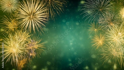 Background of festive fireworks with copy space