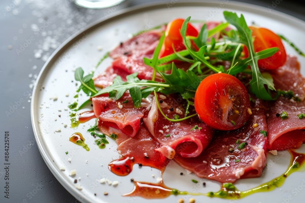 Aromatic Beef carpaccio cold. Pepper fine. Generate Ai Aromatic Beef carpaccio cold. Pepper fine. Generate Ai