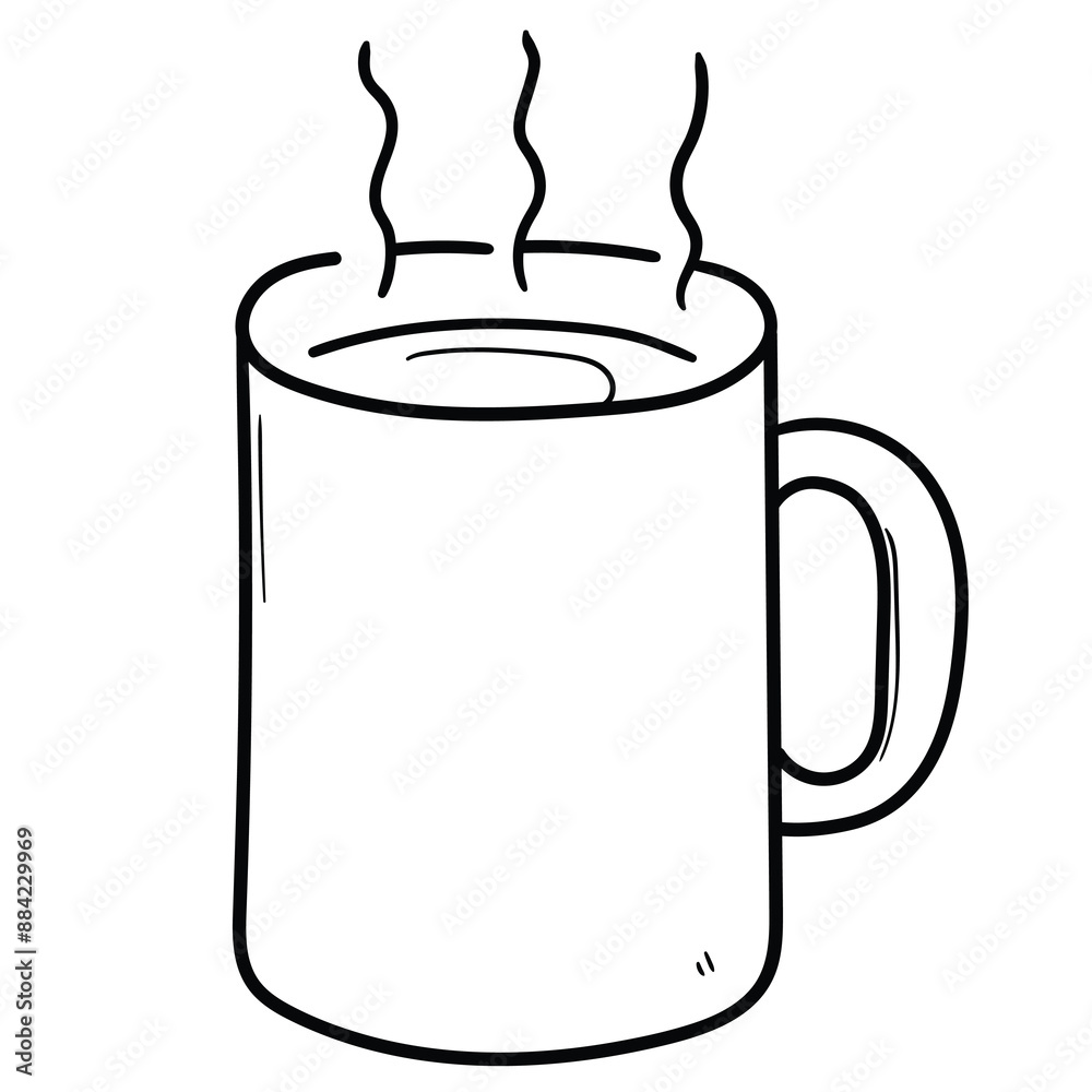 Hand drawn doodle cup of coffee or tea on white background. Hand drawn doodle cup of coffee or tea on white background.