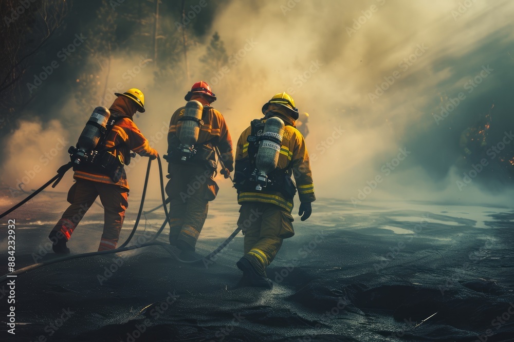 Brave Firefighters Battling Wildfires Brave Firefighters Battling Wildfires