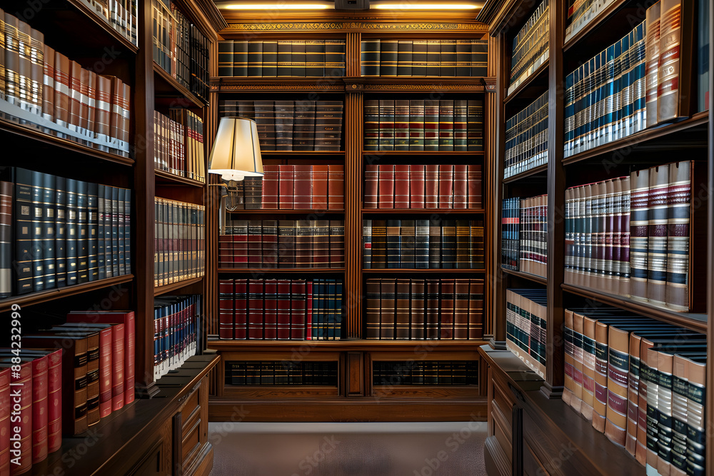 Law Library. Rows of Books and Legal References in a Law Firm Law Library. Rows of Books and Legal References in a Law Firm